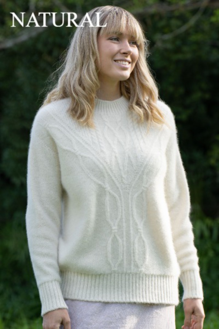 Lothlorian Alpaca Cable Crew Neck Jumper image 1